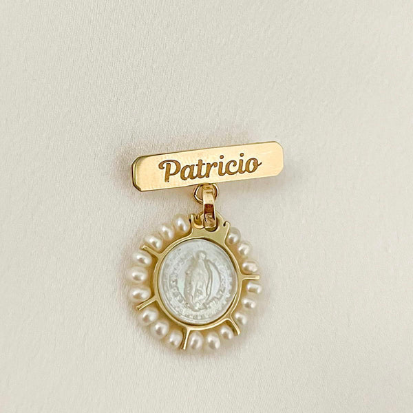 Medalla Madre Perla con oro 14K perlas